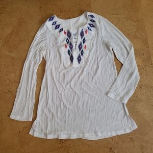 Catalina Long Sleeve Shirt Top White Woman's M